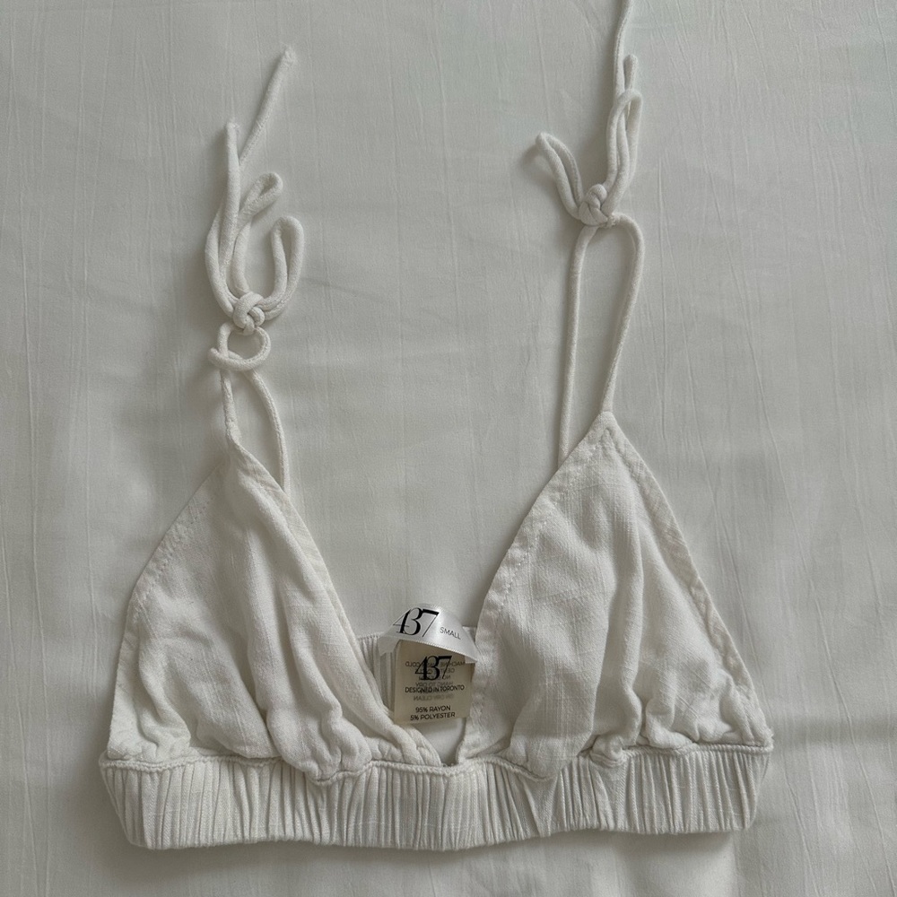 437 white linen top
